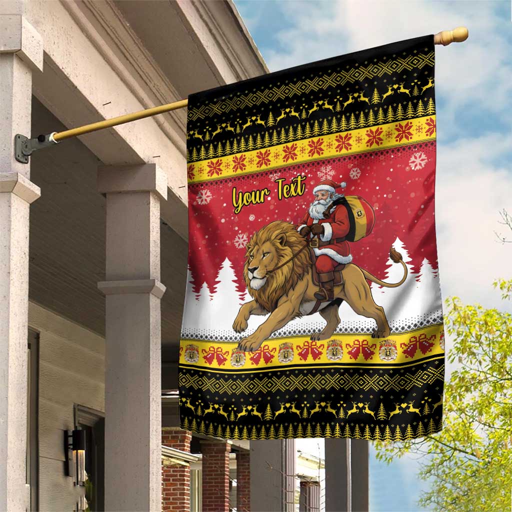 Belgium Christmas Personalized Garden Flag Santa Riding Lion - Wonder Print Shop