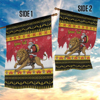 Belgium Christmas Personalized Garden Flag Santa Riding Lion - Wonder Print Shop