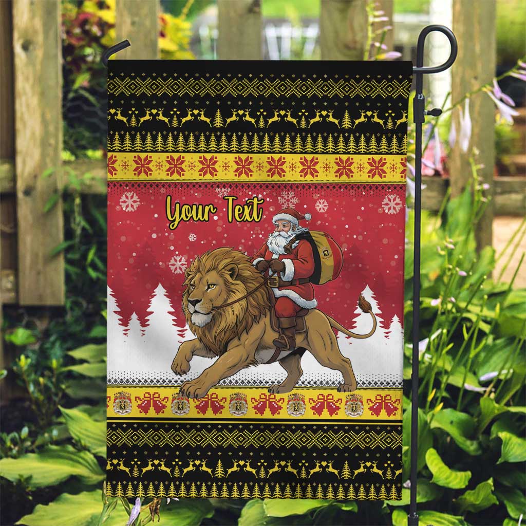 Belgium Christmas Personalized Garden Flag Santa Riding Lion - Wonder Print Shop