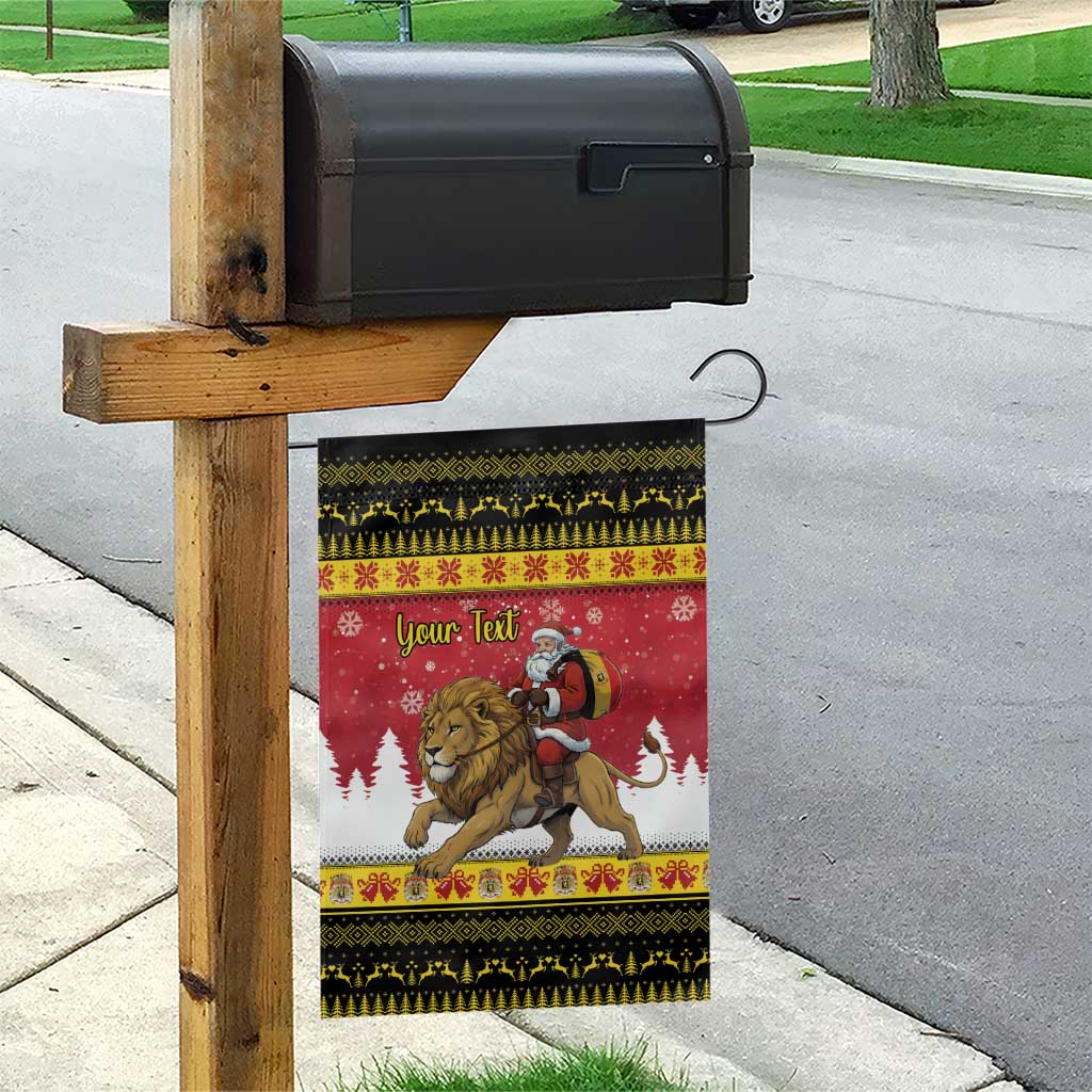 Belgium Christmas Personalized Garden Flag Santa Riding Lion - Wonder Print Shop