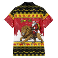 Belgium Christmas Personalized Hawaiian Shirt Santa Riding Lion - Wonder Print Shop