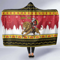 Belgium Christmas Personalized Hooded Blanket Santa Riding Lion - Wonder Print Shop
