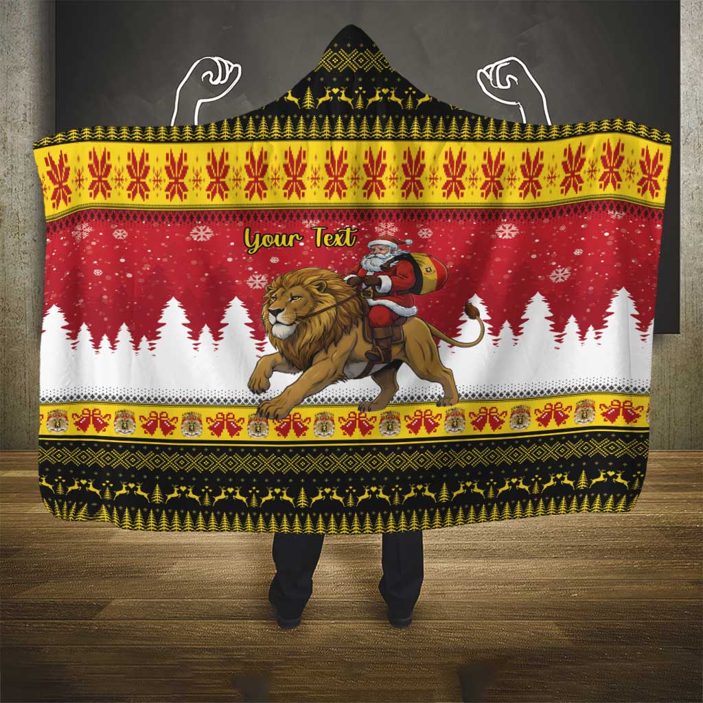 Belgium Christmas Personalized Hooded Blanket Santa Riding Lion - Wonder Print Shop