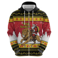 Belgium Christmas Personalized Hoodie Santa Riding Lion - Wonder Print Shop