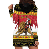 Belgium Christmas Personalized Hoodie Dress Santa Riding Lion - Wonder Print Shop