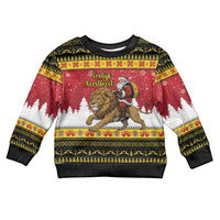 Belgium Christmas Personalized Kid Ugly Christmas Sweater Santa Riding Lion - Wonder Print Shop