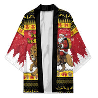 Belgium Christmas Personalized Kimono Santa Riding Lion - Wonder Print Shop
