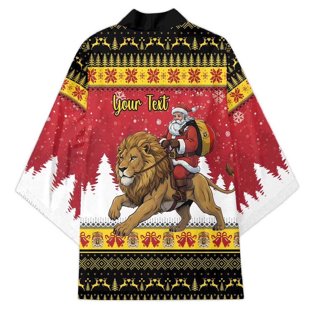 Belgium Christmas Personalized Kimono Santa Riding Lion - Wonder Print Shop