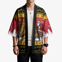 Belgium Christmas Personalized Kimono Santa Riding Lion - Wonder Print Shop