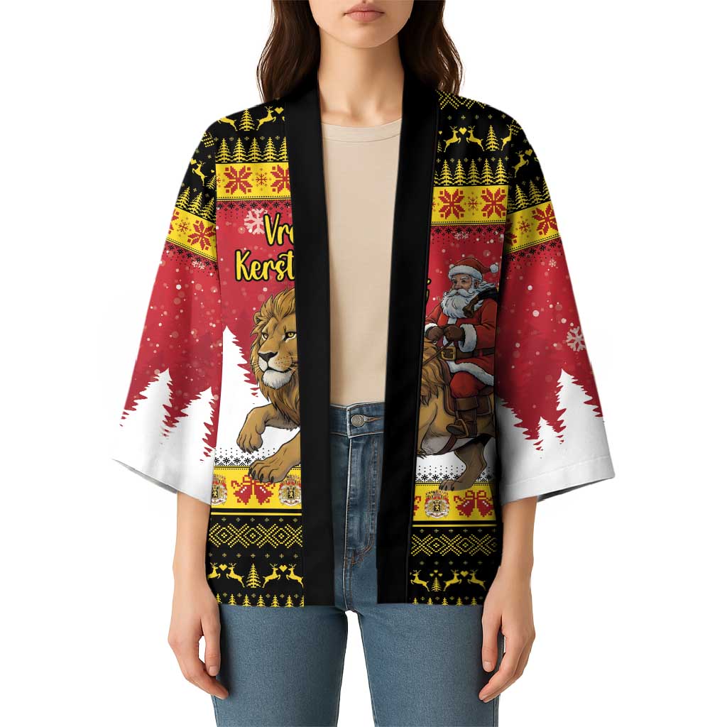 Belgium Christmas Personalized Kimono Santa Riding Lion - Wonder Print Shop