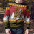 Belgium Christmas Personalized Ugly Christmas Sweater Santa Riding Lion - Wonder Print Shop