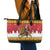 Belgium Christmas Personalized Leather Tote Bag Santa Riding Lion - Wonder Print Shop