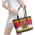 Belgium Christmas Personalized Leather Tote Bag Santa Riding Lion - Wonder Print Shop