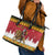 Belgium Christmas Personalized Leather Tote Bag Santa Riding Lion - Wonder Print Shop