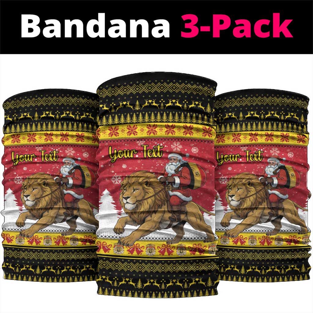 Belgium Christmas Personalized Neck Gaiter Santa Riding Lion - Wonder Print Shop