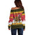 Belgium Christmas Personalized Off Shoulder Sweater Santa Riding Lion - Wonder Print Shop