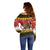 Belgium Christmas Personalized Off Shoulder Sweater Santa Riding Lion - Wonder Print Shop