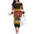Belgium Christmas Personalized Off The Shoulder Long Sleeve Dress Santa Riding Lion - Wonder Print Shop
