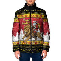 Belgium Christmas Personalized Padded Jacket Santa Riding Lion - Wonder Print Shop