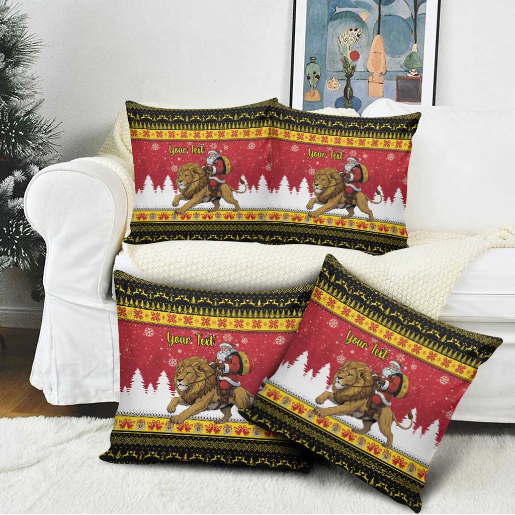 Belgium Christmas Personalized Pillow Cover Santa Riding Lion - Wonder Print Shop