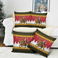 Belgium Christmas Personalized Pillow Cover Santa Riding Lion - Wonder Print Shop
