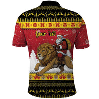 Belgium Christmas Personalized Polo Shirt Santa Riding Lion - Wonder Print Shop