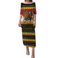 Belgium Christmas Personalized Puletasi Santa Riding Lion - Wonder Print Shop