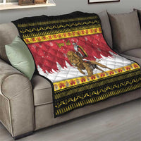 Belgium Christmas Personalized Quilt Santa Riding Lion - Wonder Print Shop