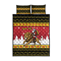 Belgium Christmas Personalized Quilt Bed Set Santa Riding Lion - Wonder Print Shop