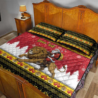 Belgium Christmas Personalized Quilt Bed Set Santa Riding Lion - Wonder Print Shop