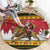 Belgium Christmas Personalized Round Carpet Santa Riding Lion - Wonder Print Shop