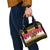 Belgium Christmas Personalized Shoulder Handbag Santa Riding Lion - Wonder Print Shop