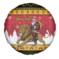 Belgium Christmas Personalized Spare Tire Cover Santa Riding Lion - Wonder Print Shop