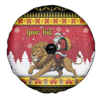 Belgium Christmas Personalized Spare Tire Cover Santa Riding Lion - Wonder Print Shop