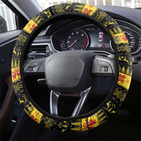 Belgium Christmas Steering Wheel Cover Santa Riding Lion - Wonder Print Shop