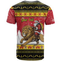 Belgium Christmas Personalized T Shirt Santa Riding Lion - Wonder Print Shop