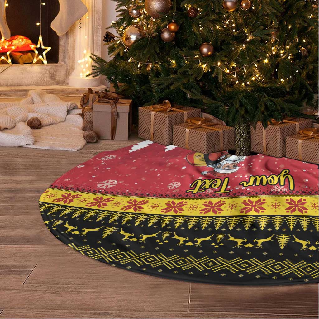 Belgium Christmas Personalized Tree Skirt Santa Riding Lion - Wonder Print Shop