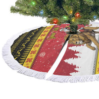 Belgium Christmas Personalized Tree Skirt Santa Riding Lion - Wonder Print Shop
