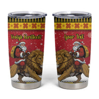 Belgium Christmas Personalized Tumbler Cup Santa Riding Lion - Wonder Print Shop