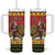 Belgium Christmas Personalized Tumbler With Handle Santa Riding Lion - Wonder Print Shop