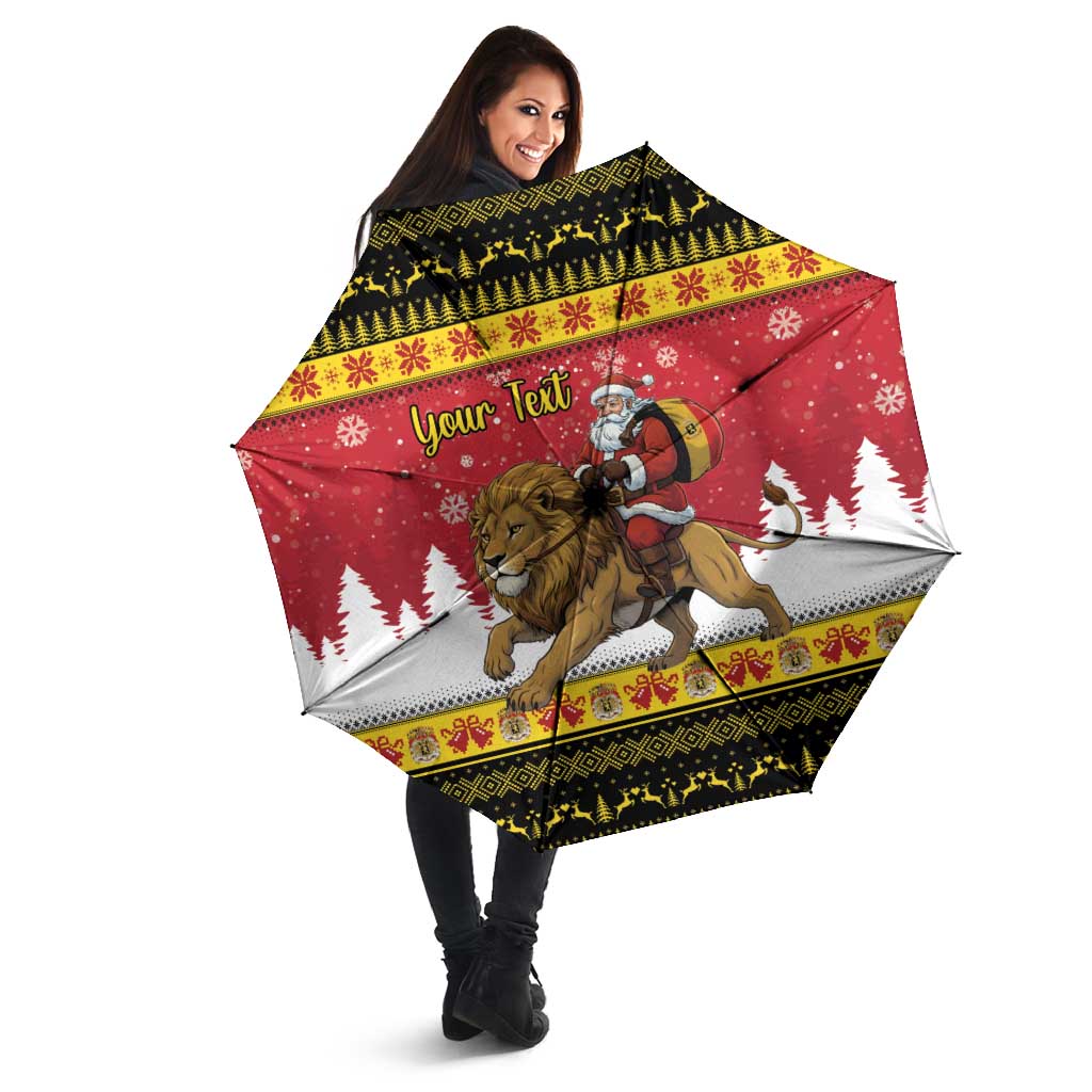 Belgium Christmas Personalized Umbrella Santa Riding Lion - Wonder Print Shop