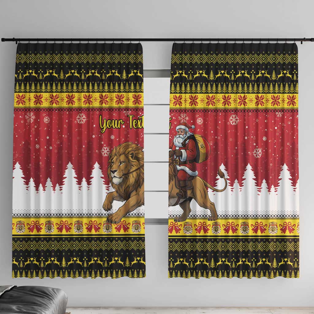 Belgium Christmas Personalized Window Curtain Santa Riding Lion - Wonder Print Shop