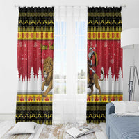 Belgium Christmas Personalized Window Curtain Santa Riding Lion - Wonder Print Shop