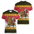 Belgium Christmas Personalized Women V-Neck T-Shirt Santa Riding Lion - Wonder Print Shop