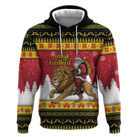 Belgium Christmas Personalized Zip Hoodie Santa Riding Lion - Wonder Print Shop