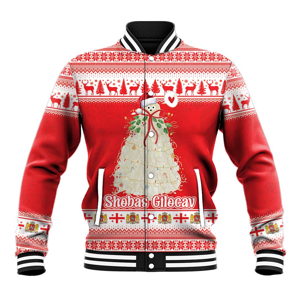 Georgia Christmas Chichilaki Baseball Jacket Celebrate Georgian Tradition - Wonder Print Shop