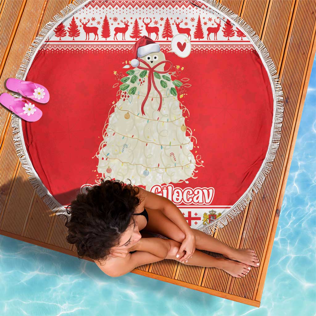 Georgia Christmas Chichilaki Beach Blanket Celebrate Georgian Tradition - Wonder Print Shop