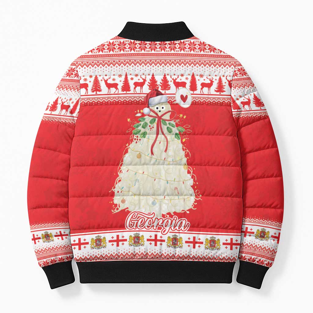 Georgia Christmas Chichilaki Bomber Puffer Jacket Celebrate Georgian Tradition - Wonder Print Shop