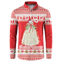 Georgia Christmas Chichilaki Button Sweatshirt Celebrate Georgian Tradition - Wonder Print Shop