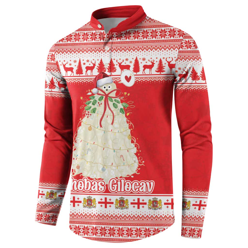 Georgia Christmas Chichilaki Button Sweatshirt Celebrate Georgian Tradition - Wonder Print Shop